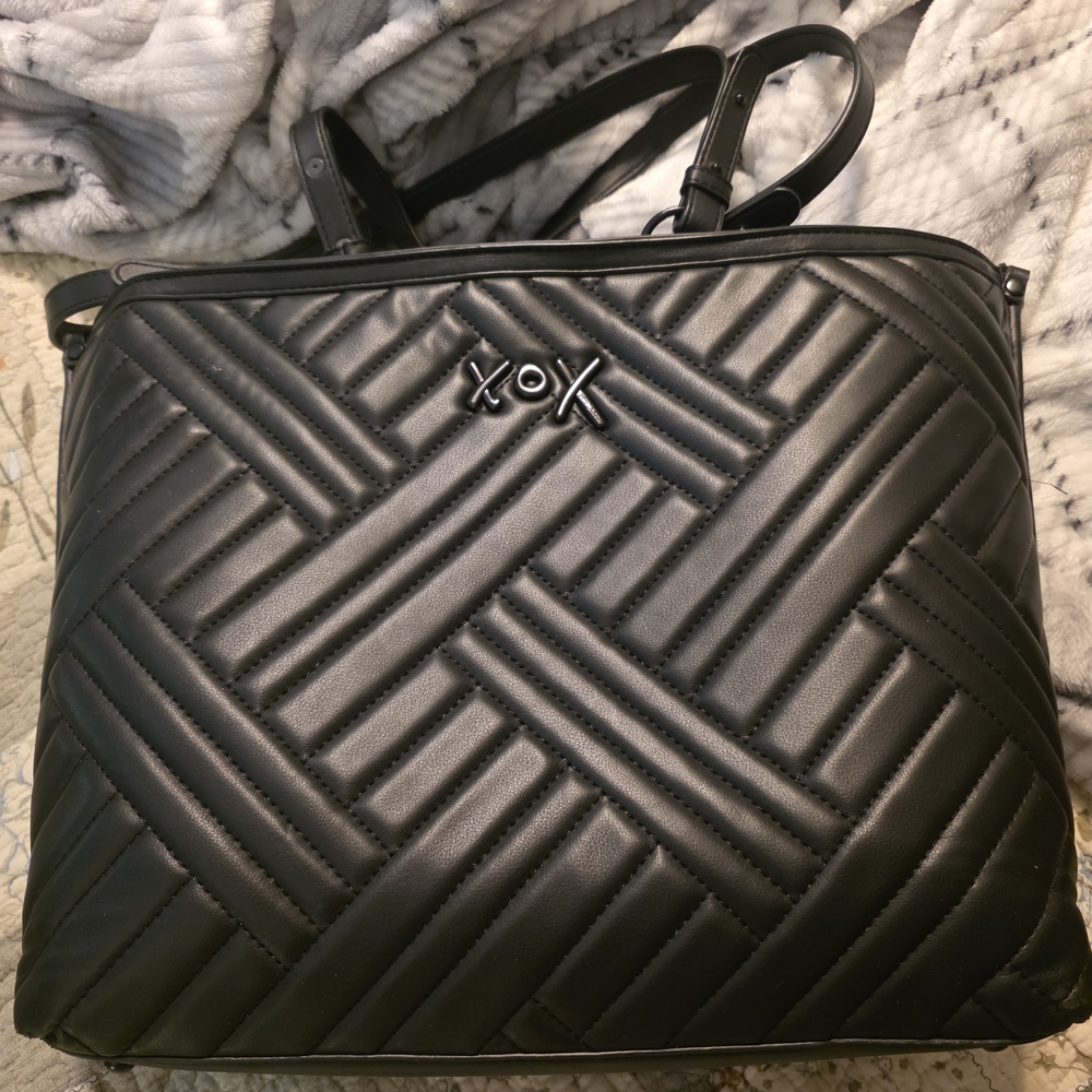 Betsey Johnson Black Quilted XOX Tote